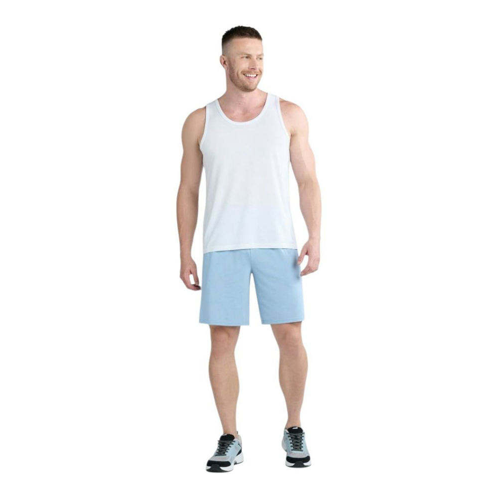 Athletic Works Soft Tri-Blend Shorts with Side Pockets & Drawstring in Blue - Picture 3 of 10